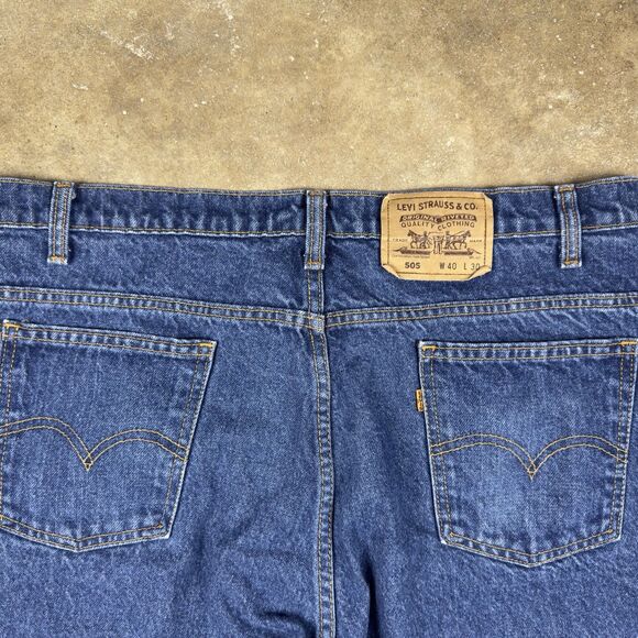Vintage Levi’s 505 Jeans Men’s 38x27.25 Straight Leg Medium Wash - Picture 5 of 11